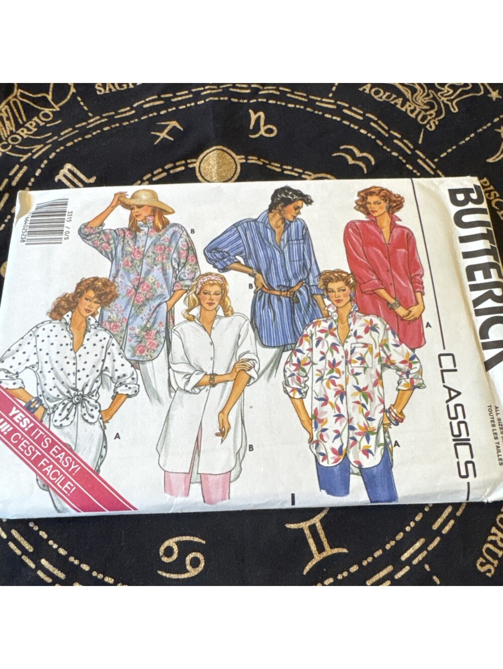 Vintage Butterick 3315 Shirts All Sizes Uncut FF Classics 1986